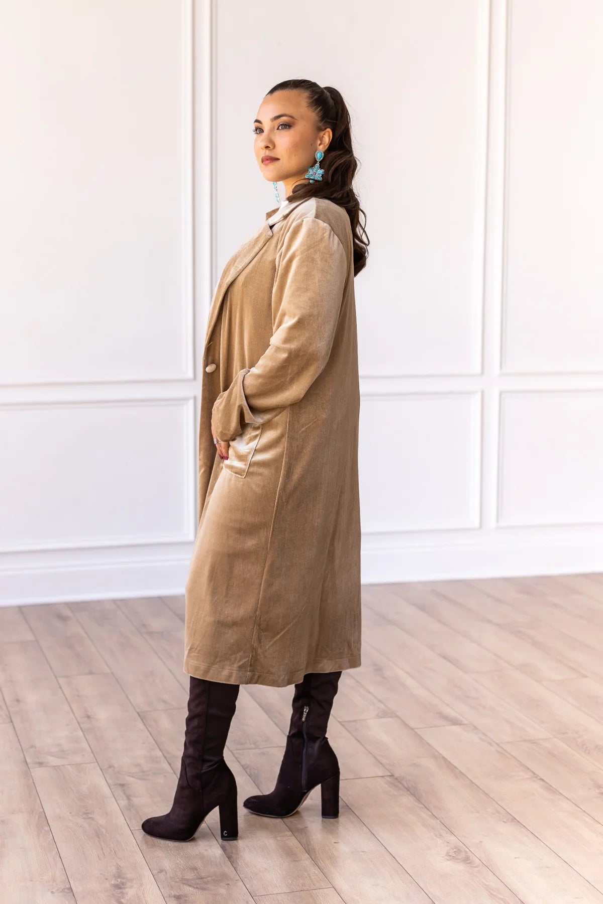 Hard Candy Velvet Jacket- Beige