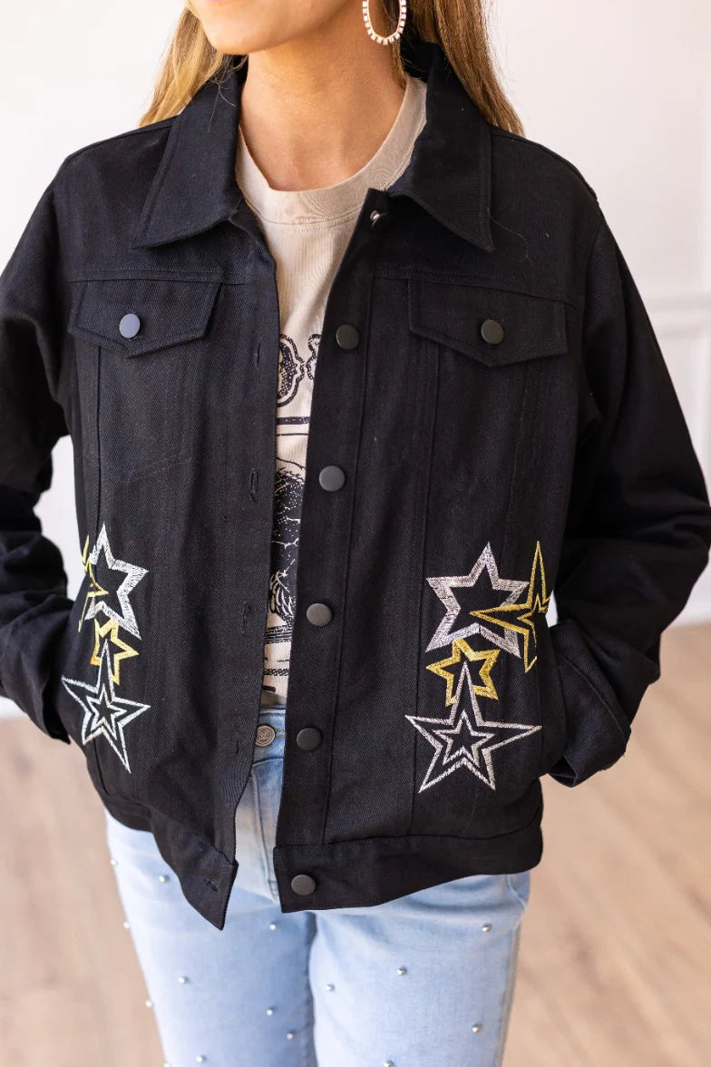 Starlight Fringe Denim Jacket