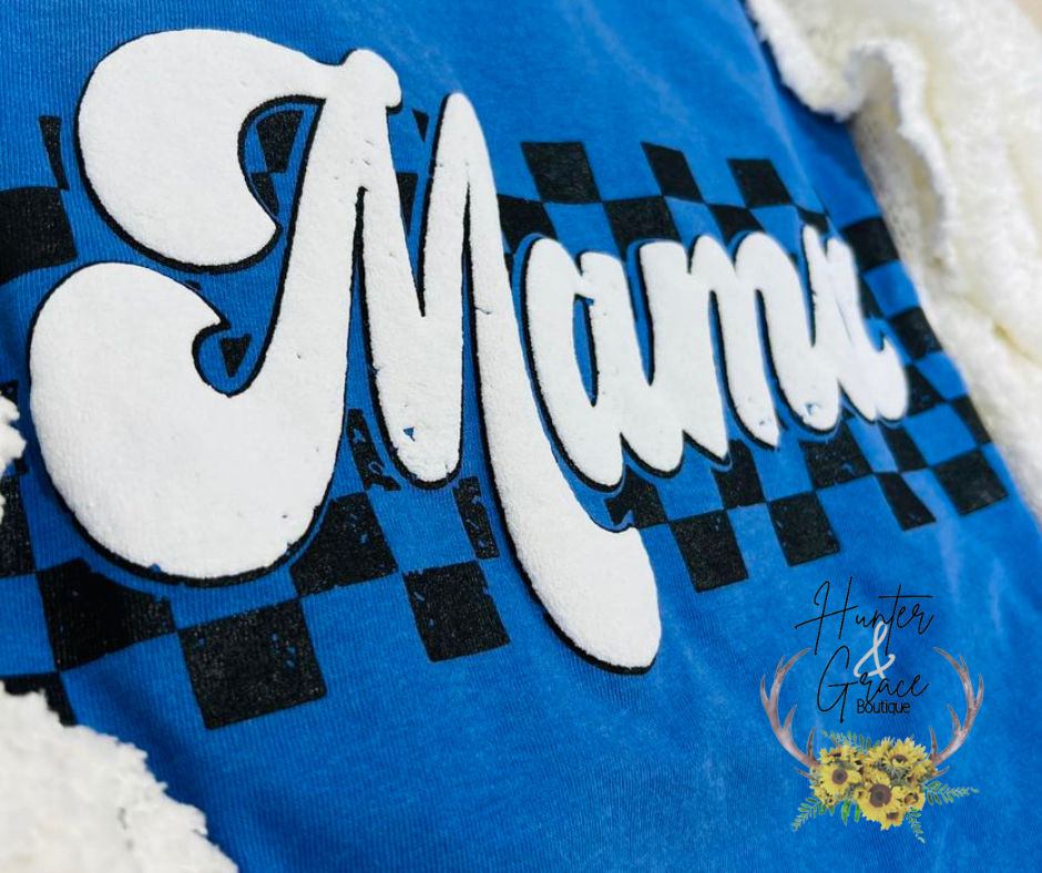 Checkered Mama PUFF Tees