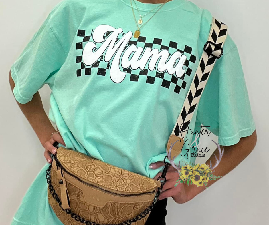 Checkered Mama PUFF Tees