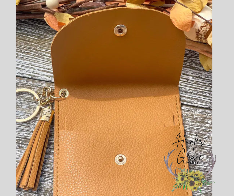 The Alexis Wallet Keychain- MUSTARD