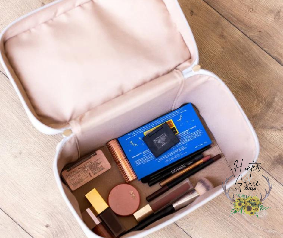 Beige Leather Duo Vanity Case