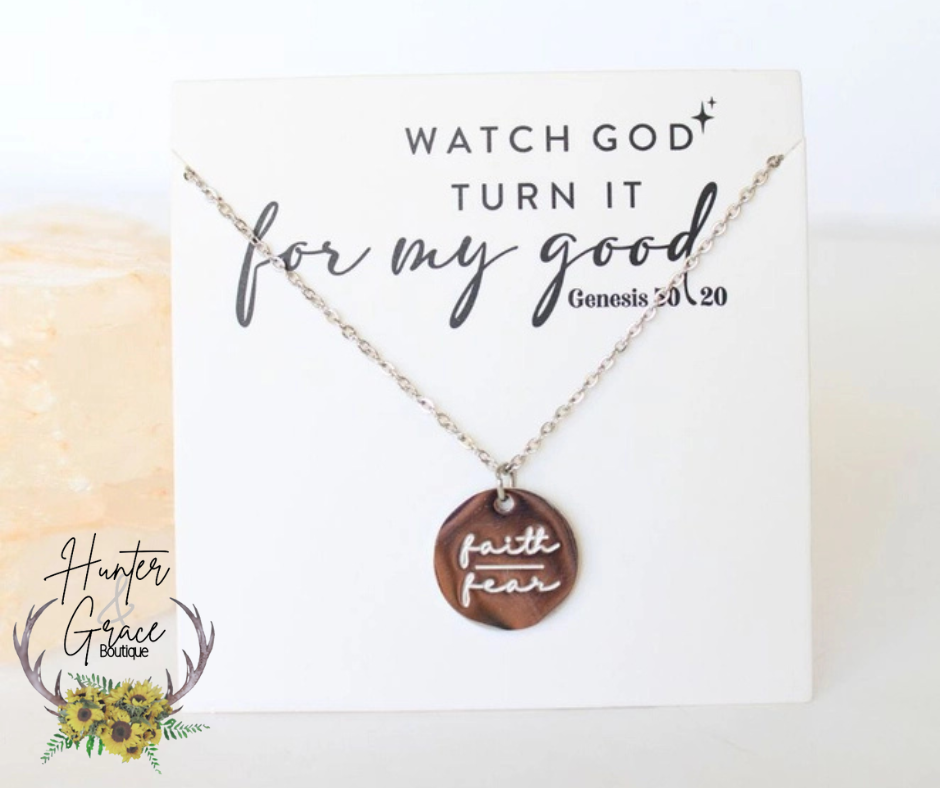 Faith Over Fear Silver Necklace
