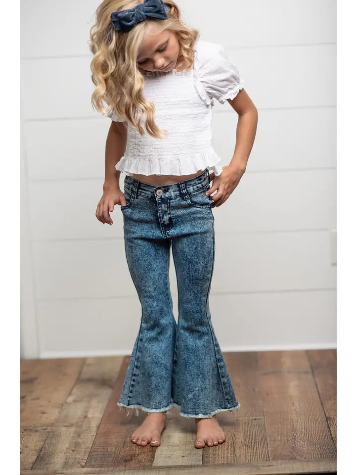 Faded Flare Denim Jeans- Kids