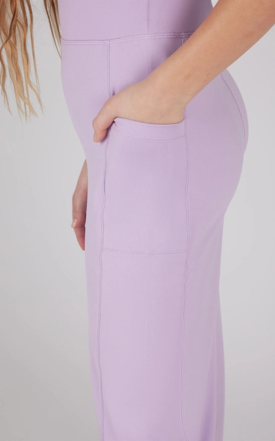Girls Wide Flare Romper- Lilac