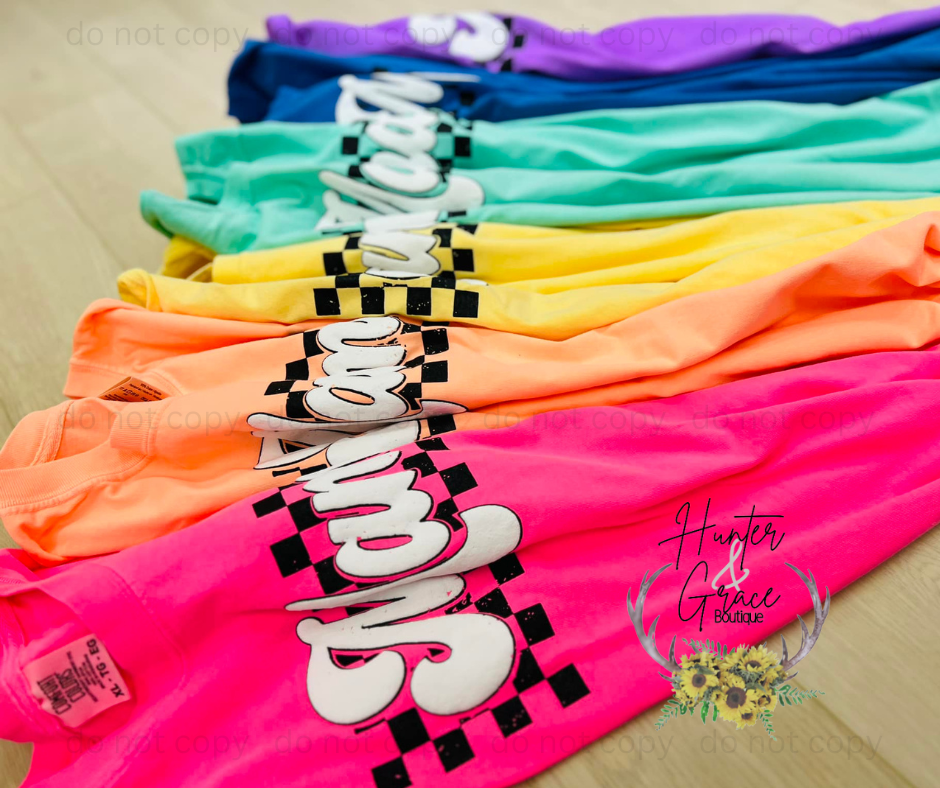 Checkered Mama PUFF Tees