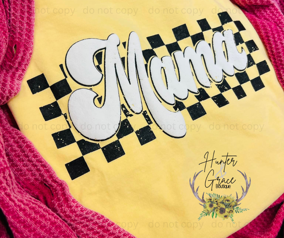Checkered Mama PUFF Tees