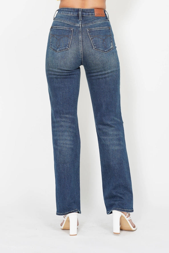 Judy Blue HW Ripped Knee Dad Jeans