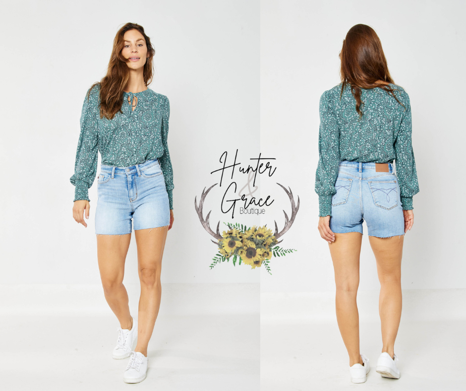 Judy Blue High Rise Raw Hem Shorts (REG & PLUS)