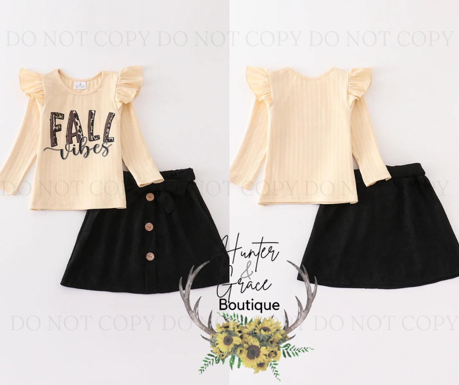Fall Ruffle Skirt Set