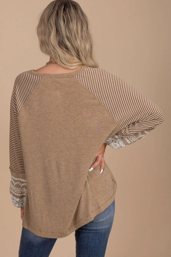 Floral Drift French Beige Pullover