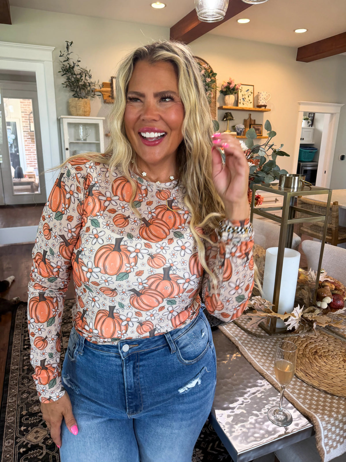 Harvest Bloom Mesh Top