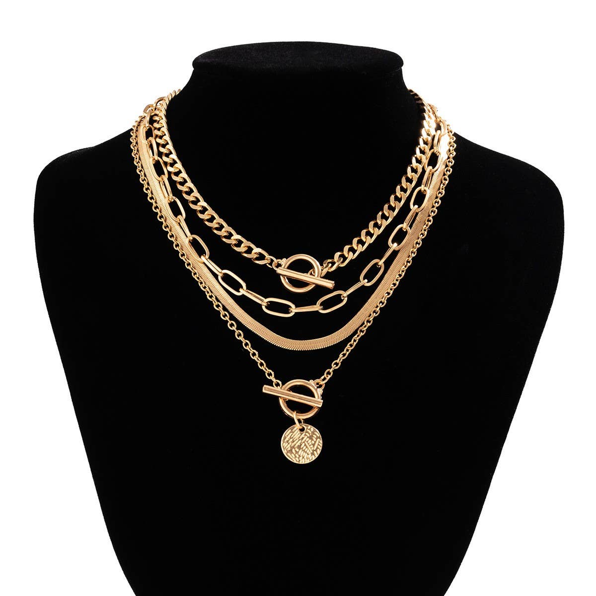 Multi Layer Toggle Coin Necklace