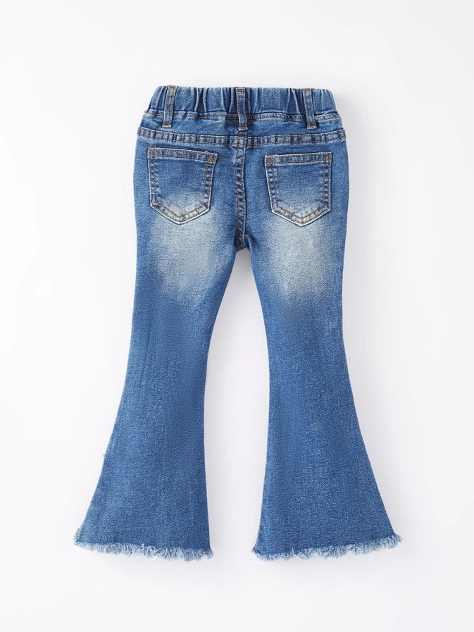 Girls Dark Blue Bell Jeans