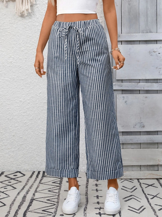 Coastal Stripe Wide Leg Pants