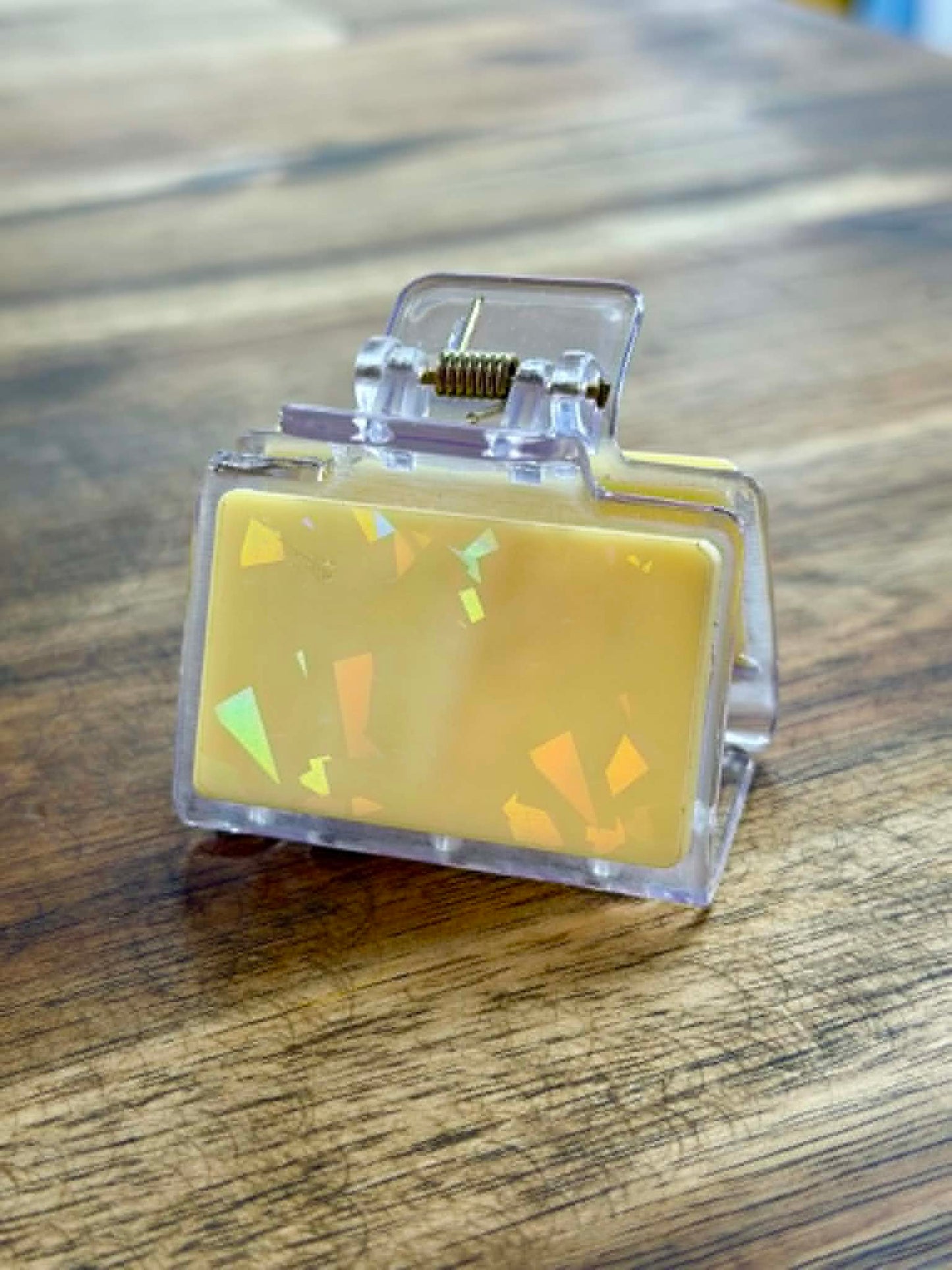 Yellow Holographic Claw Clip