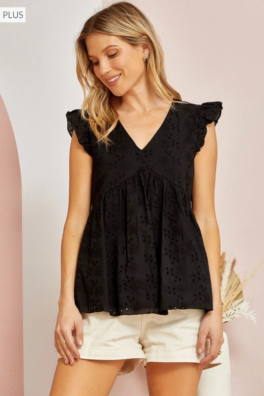 The Gracie Top - PLUS (Black)