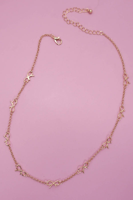 Cutout Bow Necklace
