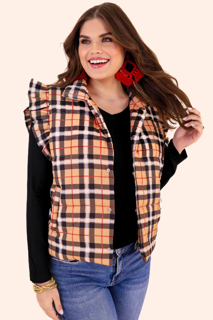 Nora Plaid Puffer Vest