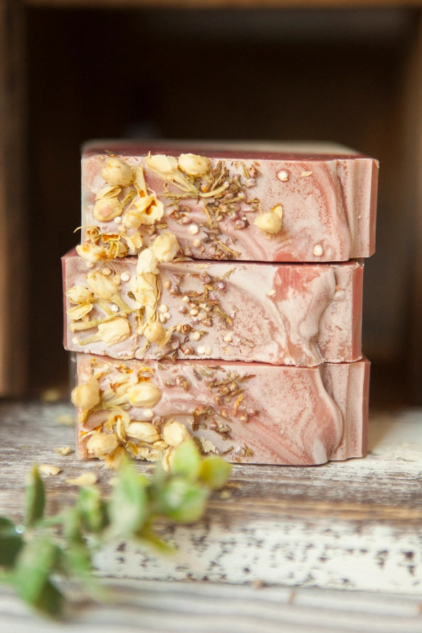 Peony & Amberwood Artisan Bar Soap, Luxury Shea Butter Soap