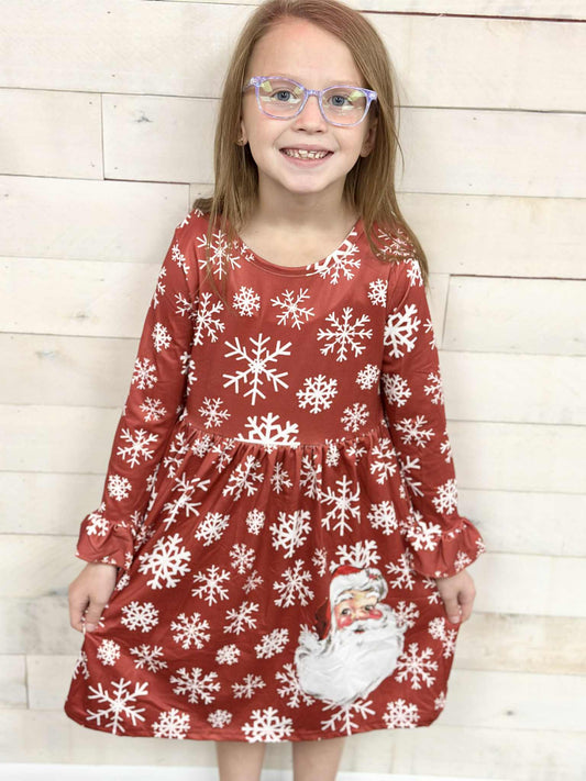 Red Snowflake & Santa Dress