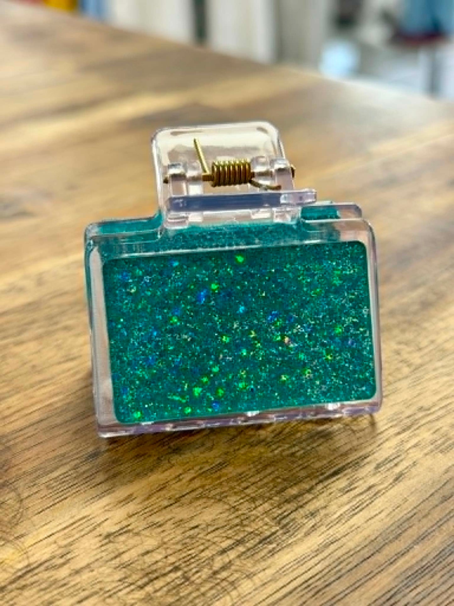 Teal Crush Claw Clip