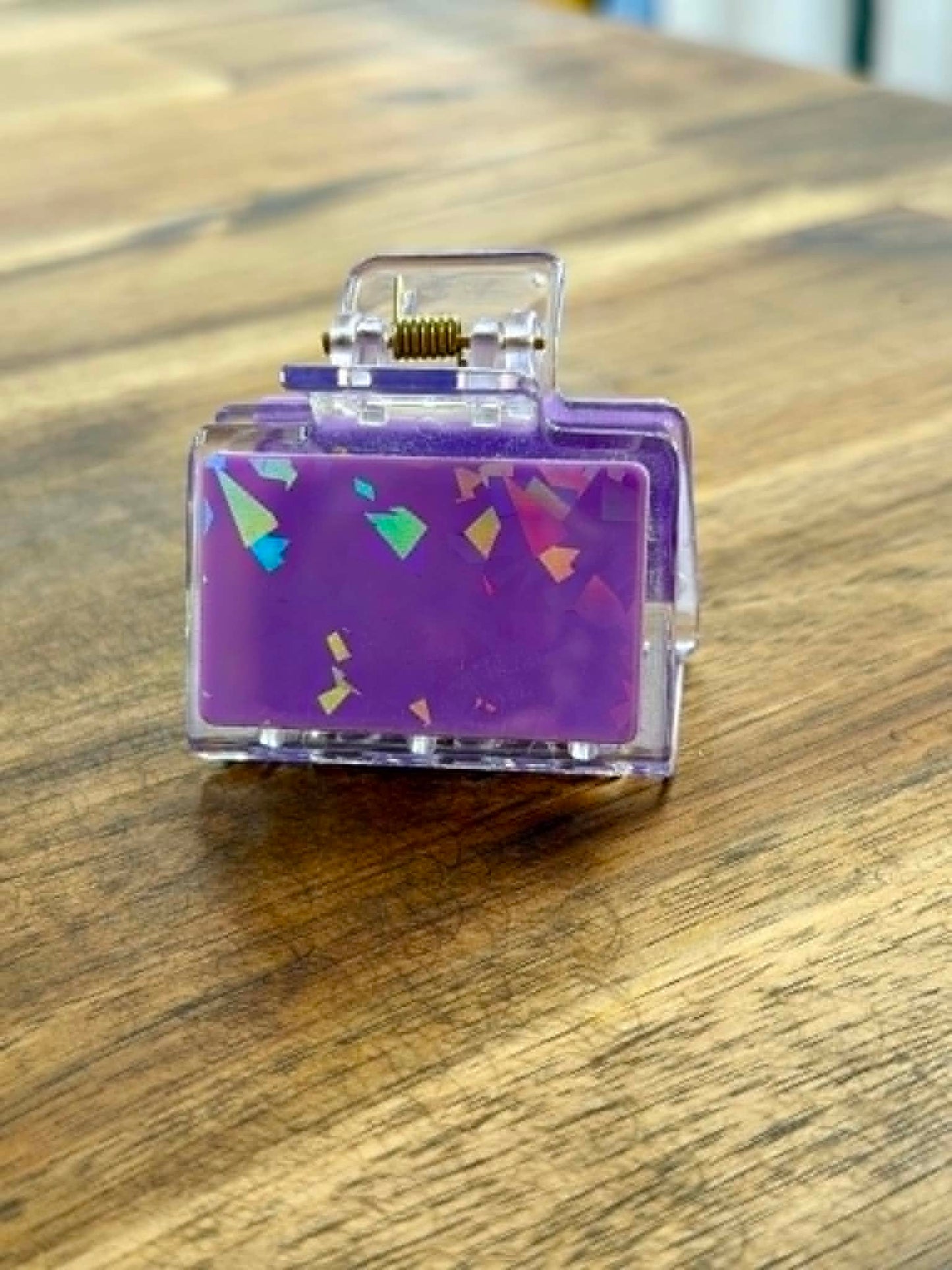 Purple Holographic Claw Clip