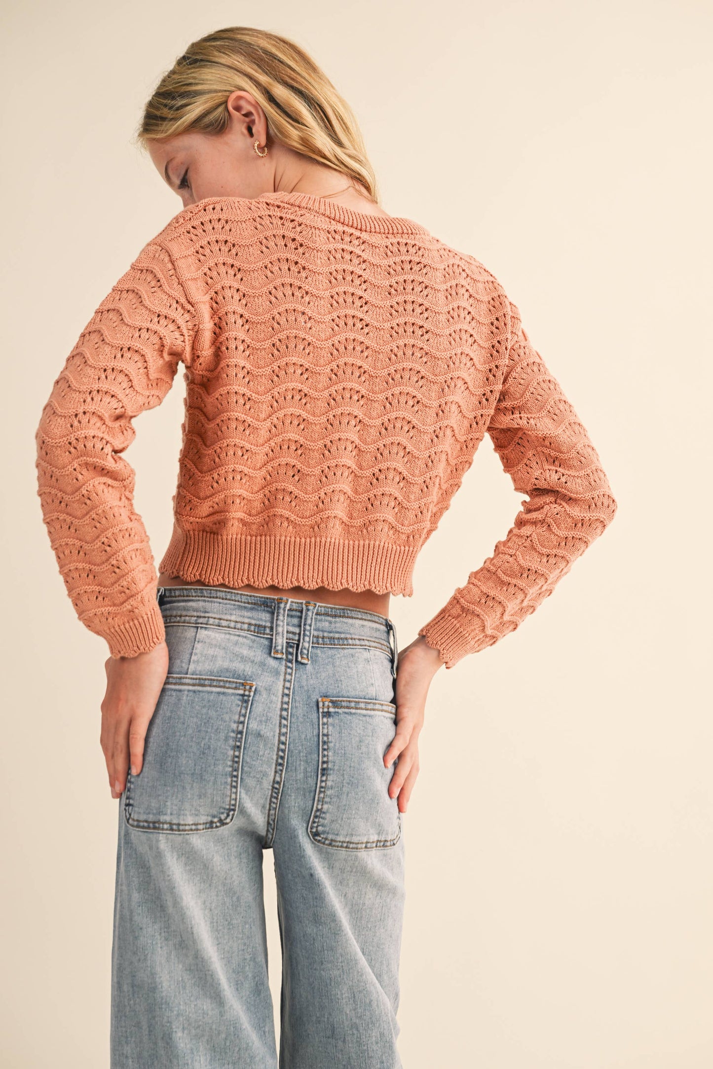 The Lena Wavy Knit Sweater