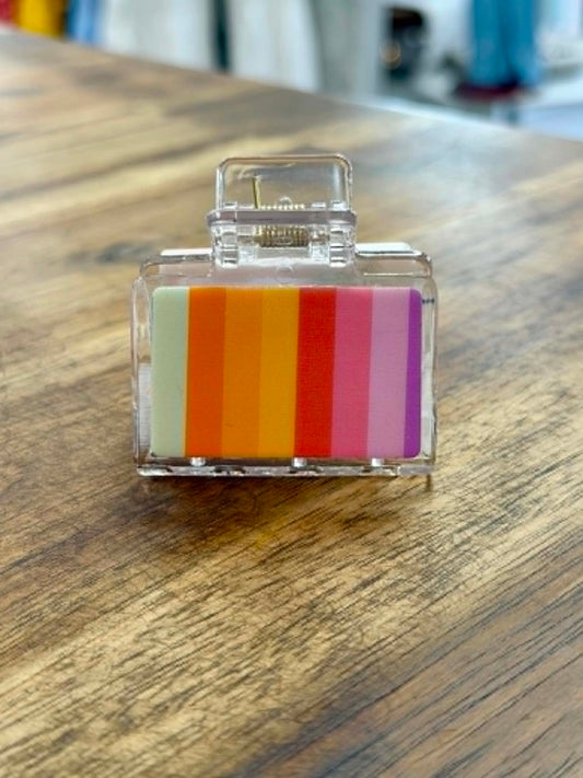 Colorful Stripe Claw Clip