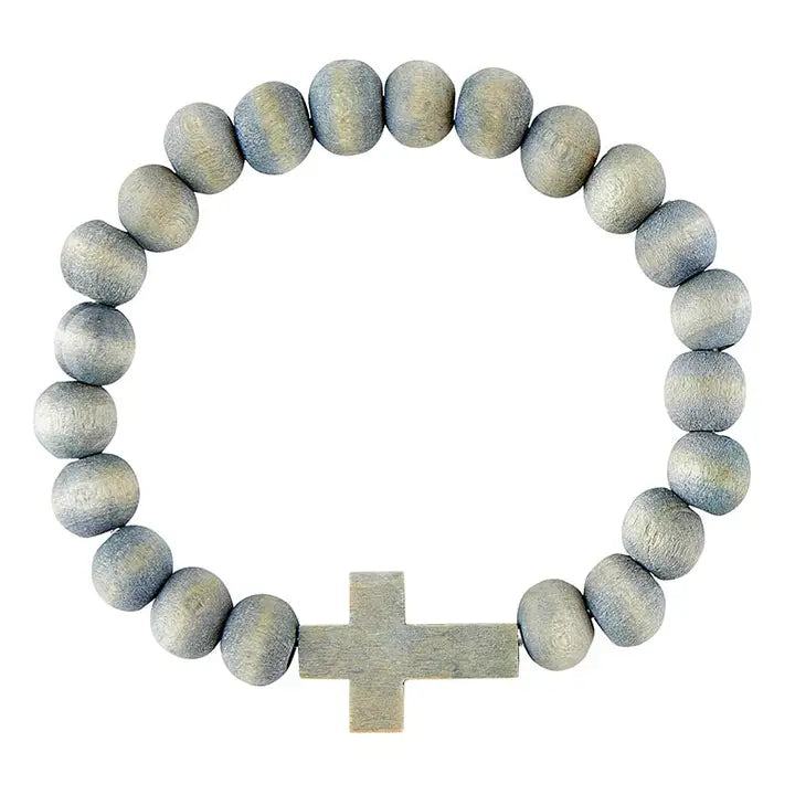 Wood Bead Bracelet - Grey