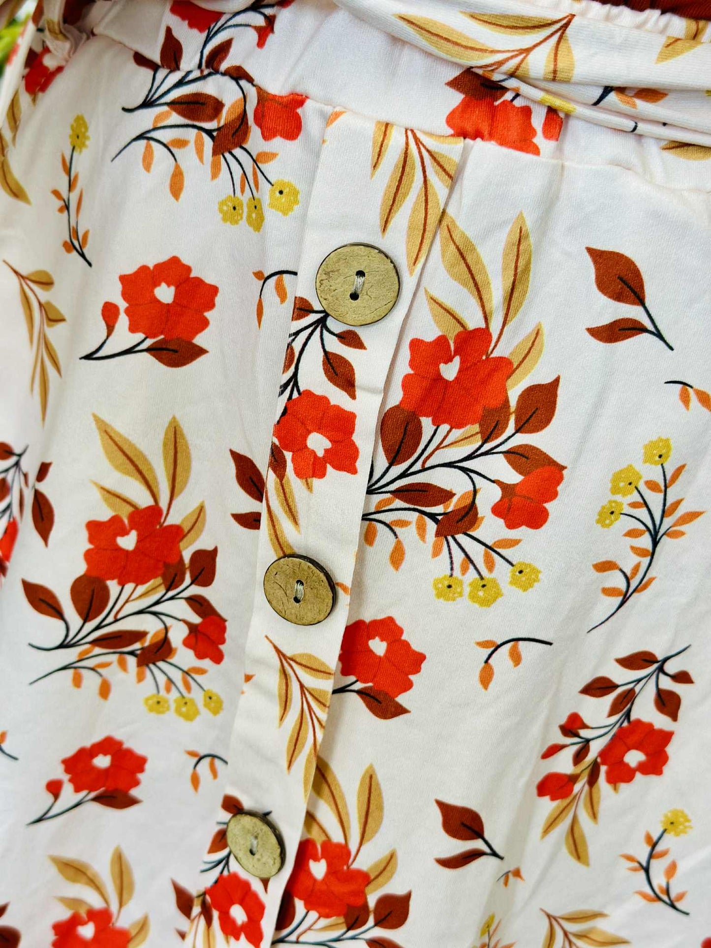Autumn Blooms Ruffle Top & Floral Skirt Set