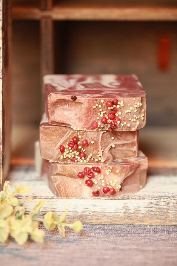 Cherry Almond Artisan Bar Soap, Luxury Shea Butter