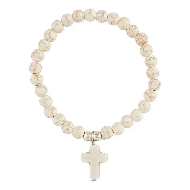 Cross Bracelet -White