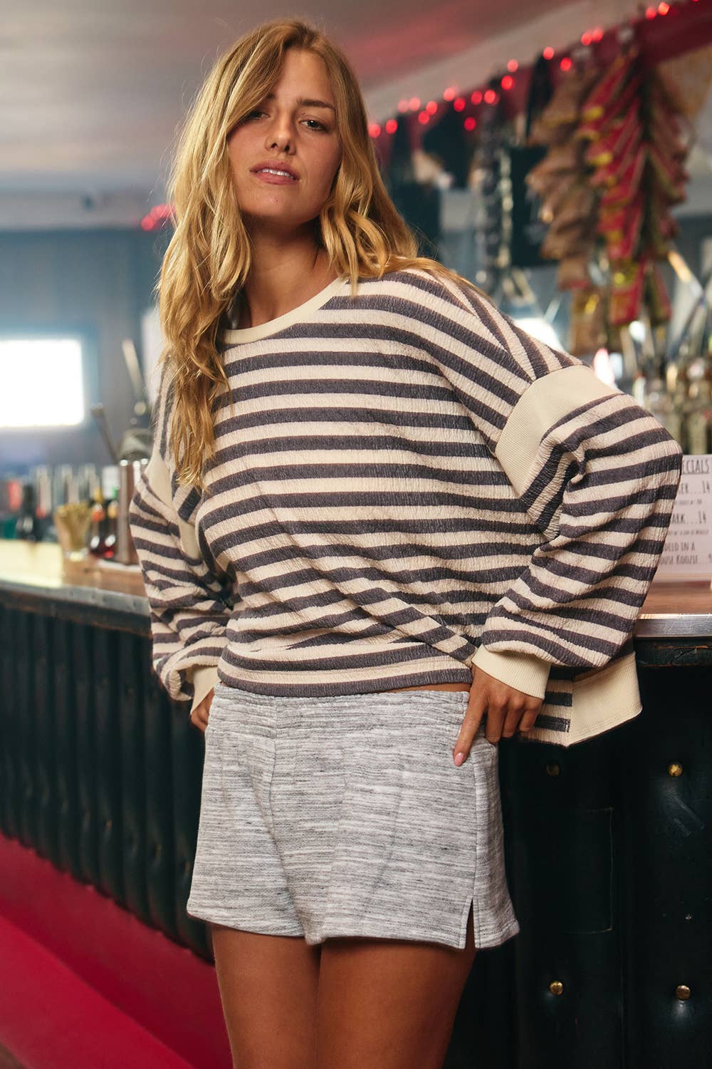 Backstage Stripes Open Back Top