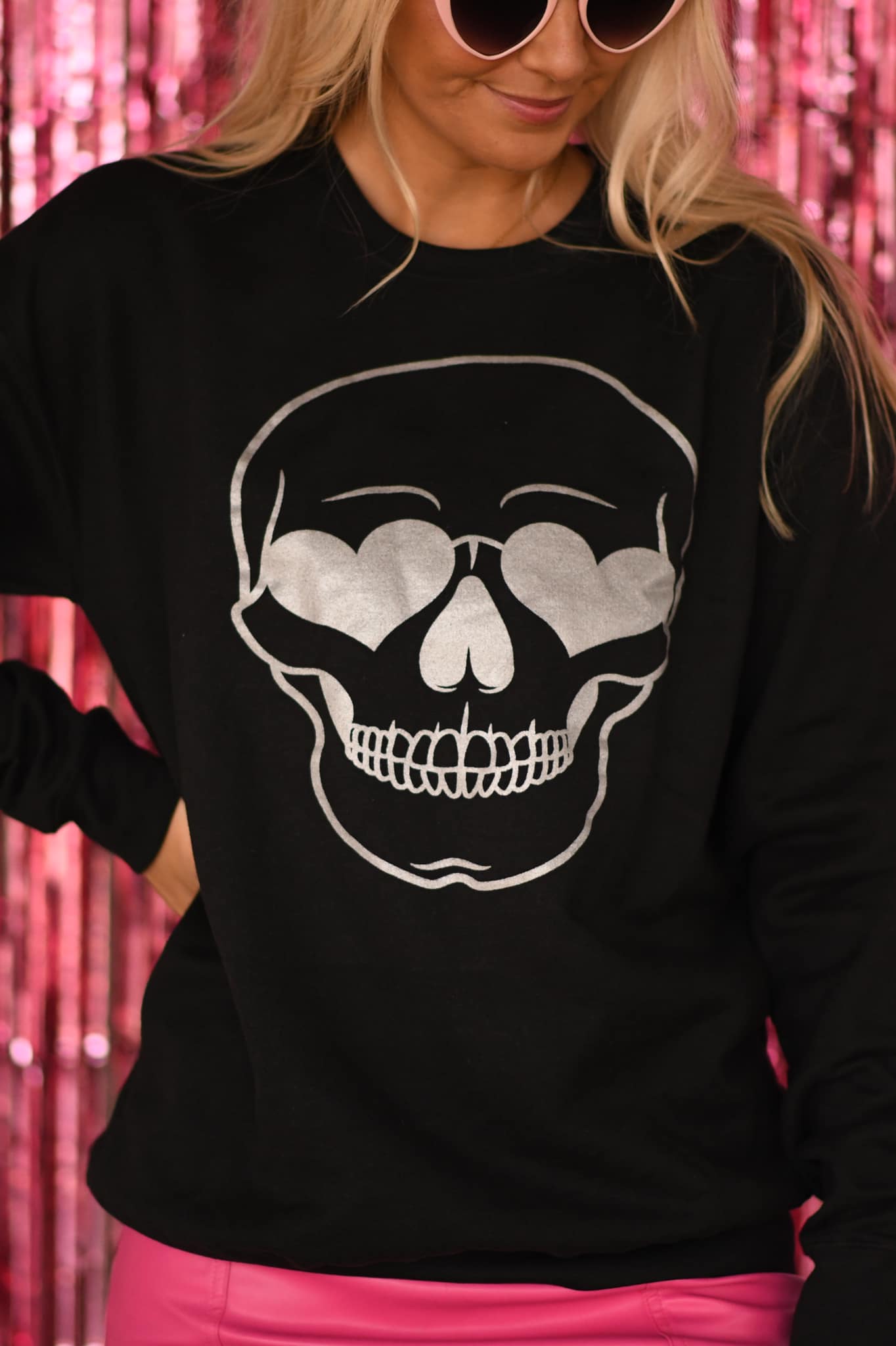 Shimmer Skull Sweatshirt