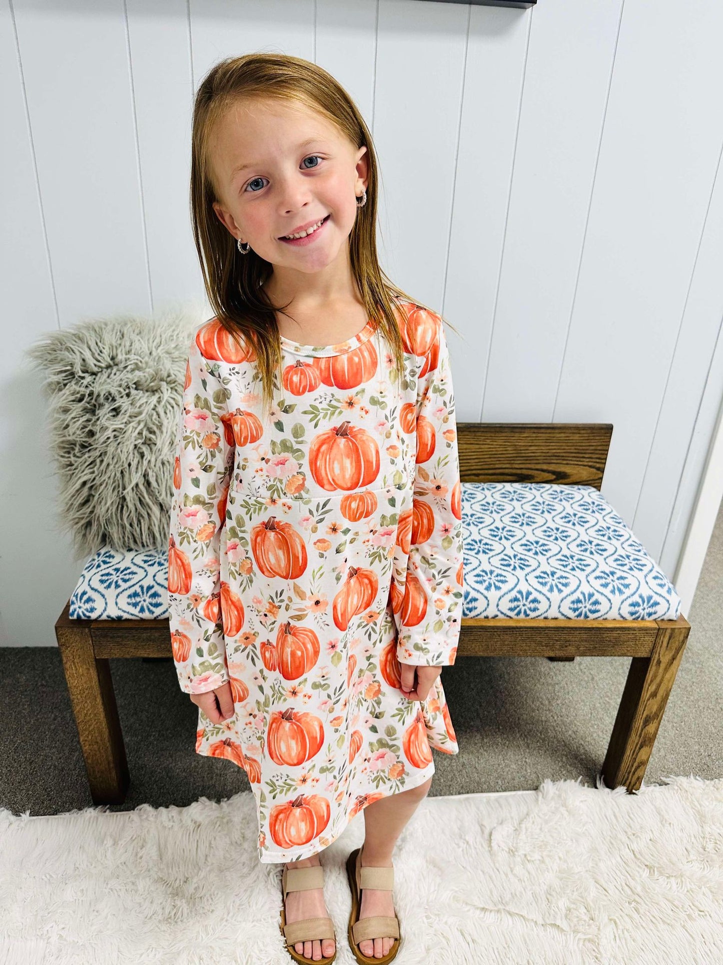 Harvest Pumpkin Swirl Dress