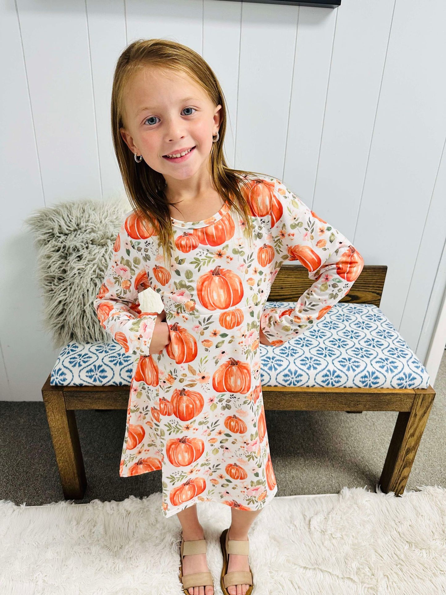 Harvest Pumpkin Swirl Dress