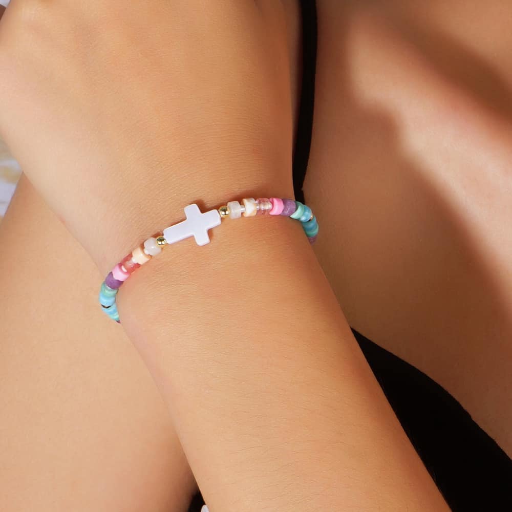 Pastel Cross Bracelet