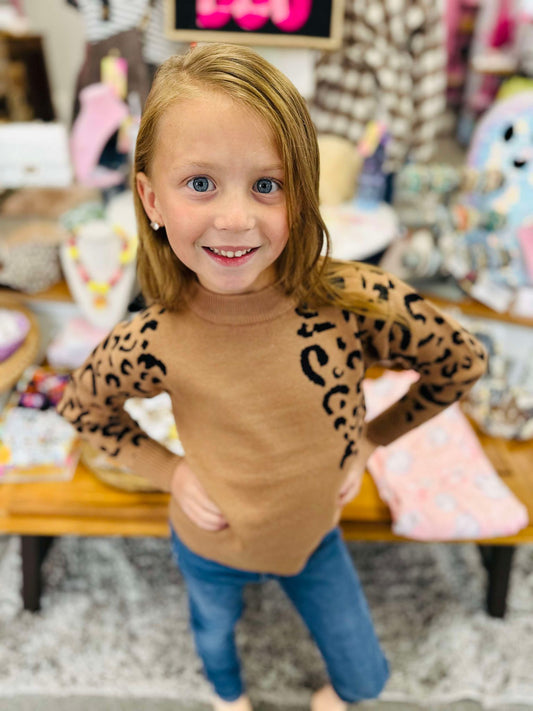 The Leah Leopard Sweater-Kids