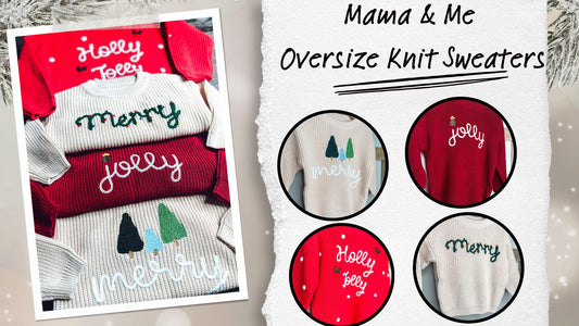 Adult and Kid Rope Embroidered Holiday Sweaters *PRE-ORDER*