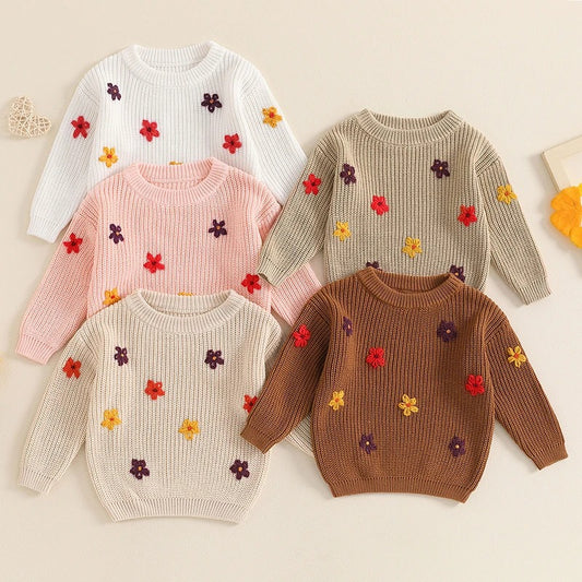 Fall Chunky Knit Flower Sweater *PRE-ORDER*