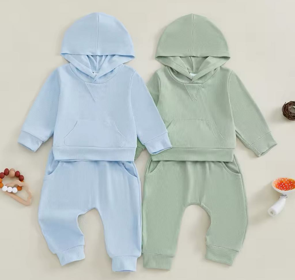 Ribbed Hooded Pullover and Pant Set *PRE-ORDER*