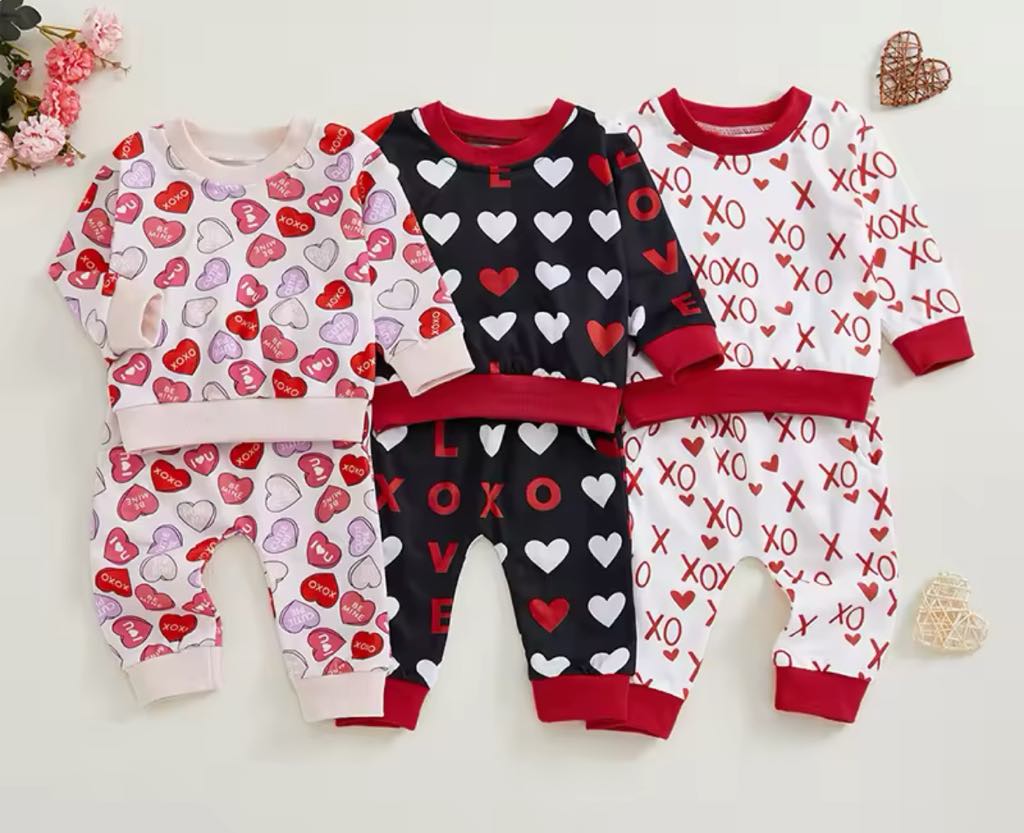 Valentine Girls Sweatshirt and Pant Set (4 Styles) *PRE-ORDER*