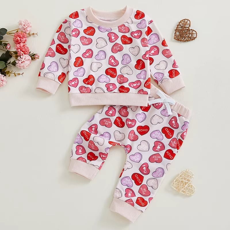 Valentine Girls Sweatshirt and Pant Set (4 Styles) *PRE-ORDER*