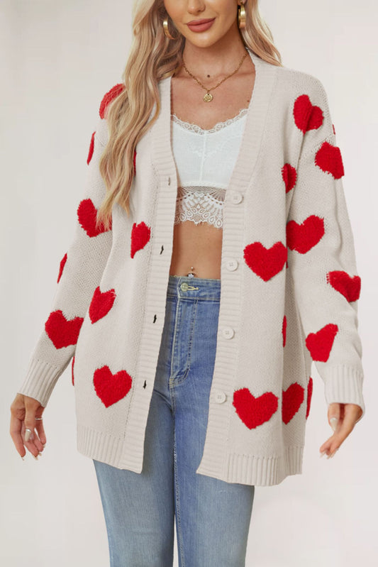 The Candi Button Heart Cardi  *PRE-ORDER*