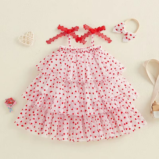 The Tilly Tiered Tulle and Heart Dress *PRE-ORDER*