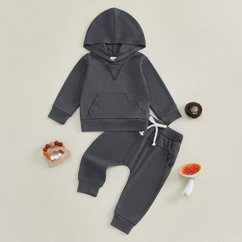 Ribbed Hooded Pullover and Pant Set *PRE-ORDER*