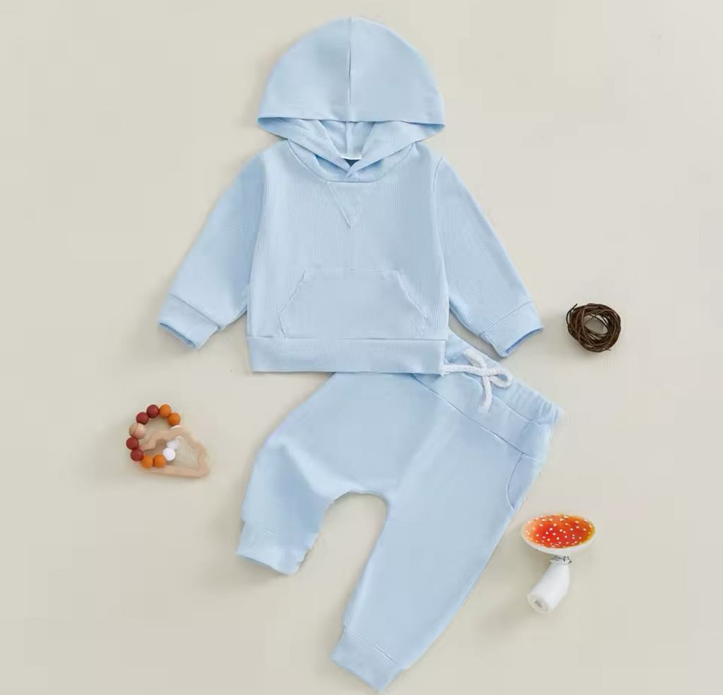 Ribbed Hooded Pullover and Pant Set *PRE-ORDER*