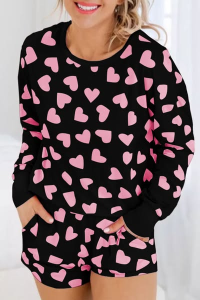 The Ami Heart Long Sleeve and Short Lounge Set *PRE-ORDER*