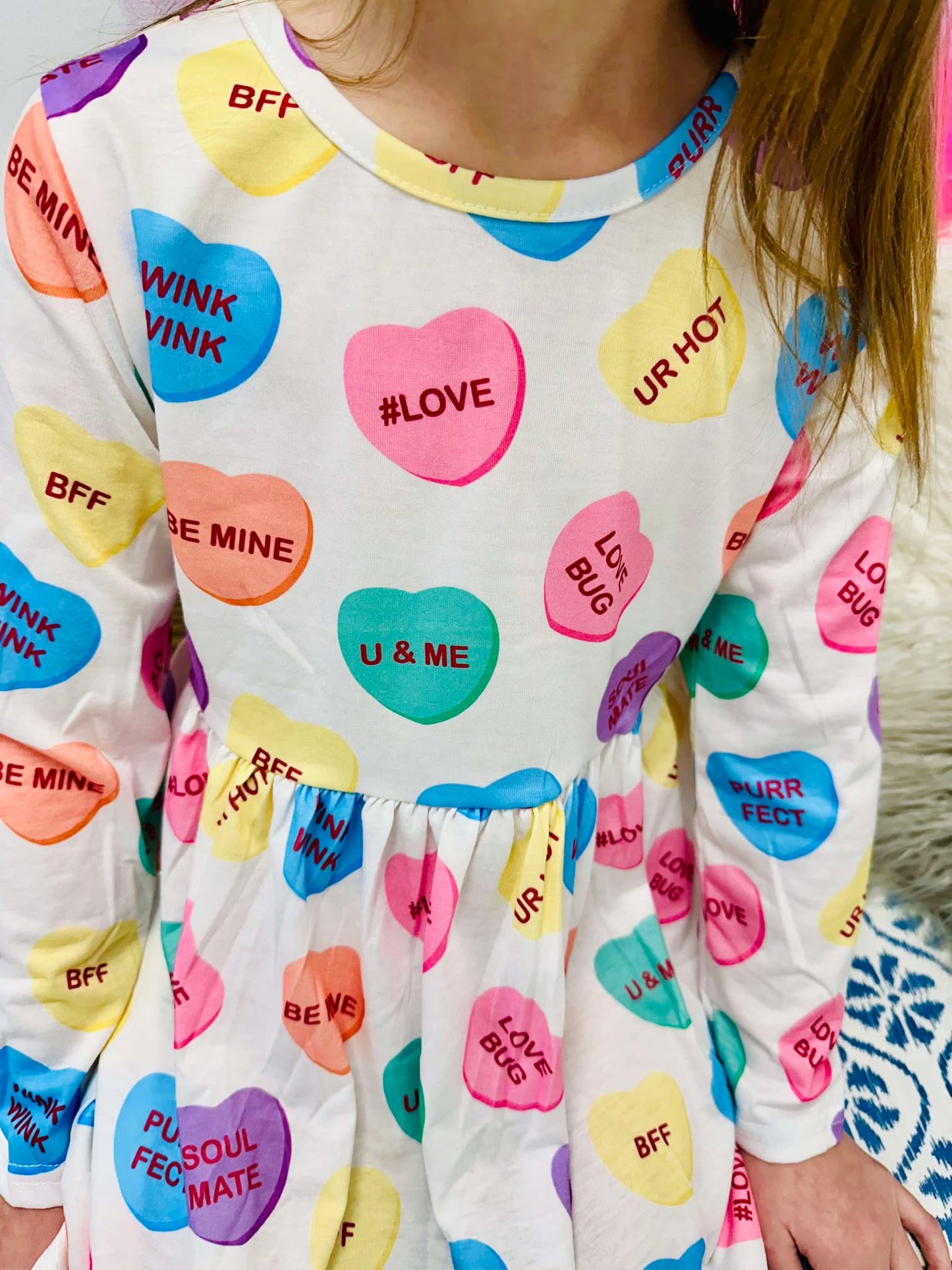 Candy Hearts Long Sleeve Dress